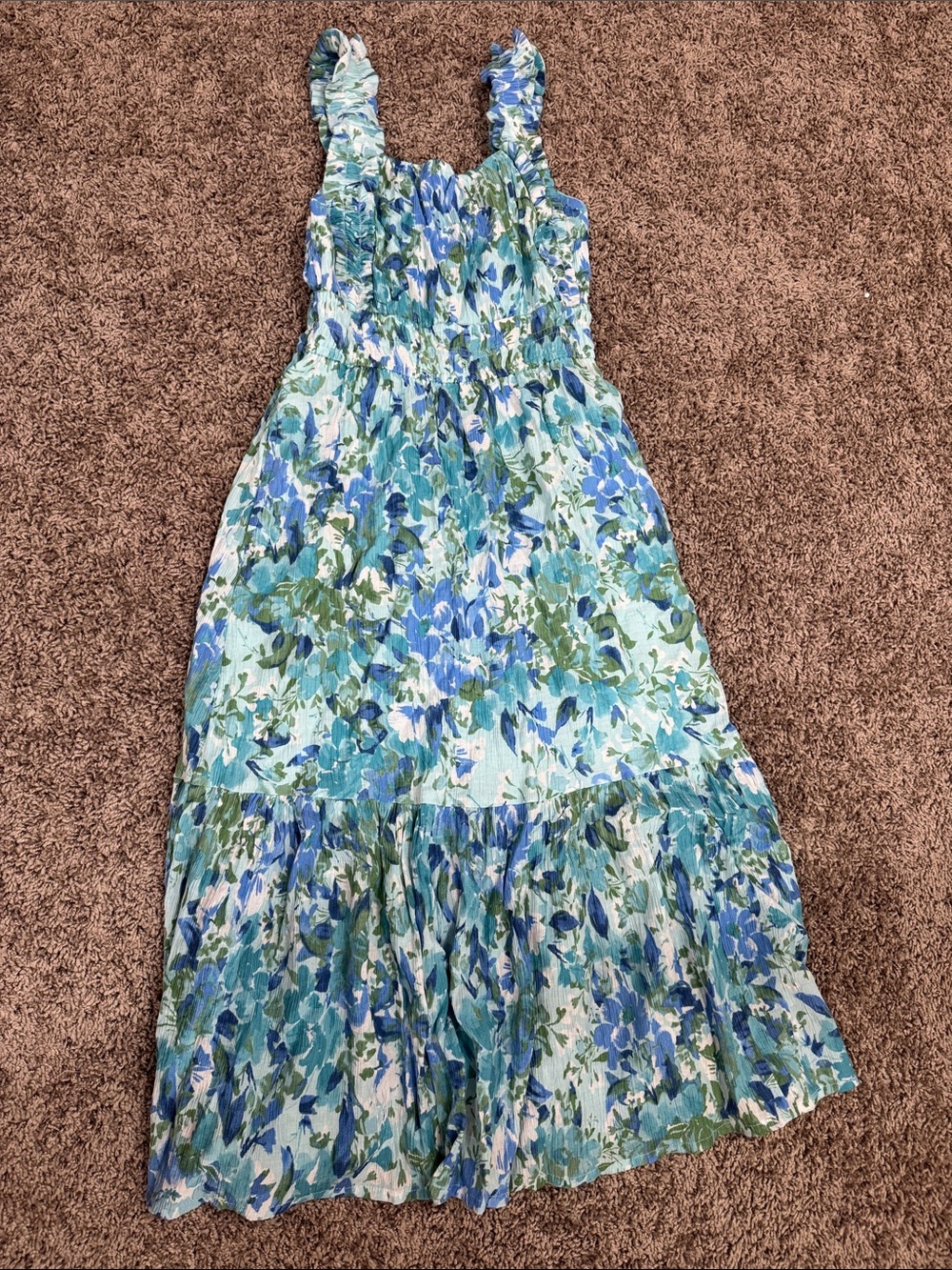 abercrombie kids Blue & Green Floral Maxi Dress